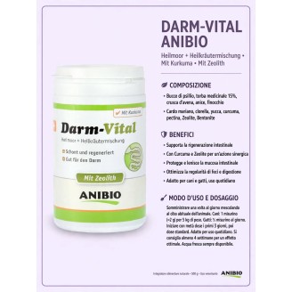 Anibio Darm Vital con Curcuma e Zeolite per cani e gatti