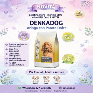 Denkadog MicroProtein 2 kg  Pesce Idrolizzato - GRAIN FREE -Allergie Alimentari PUP ADULT