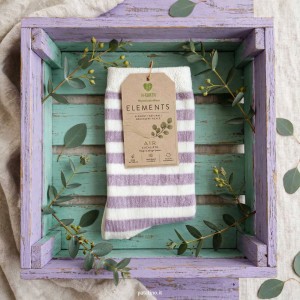 H-earth Eco Calze corta in Eucalipto base Bianco Lilla