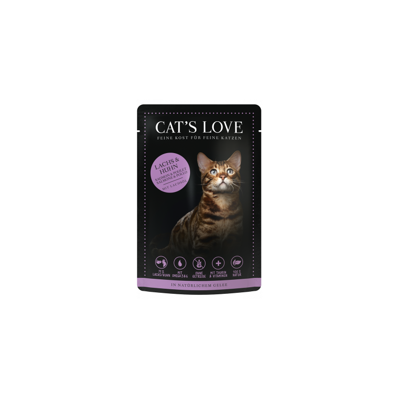 cat's love umido pollo e salmone pesce per gatto