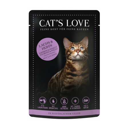 cat's love umido pollo e salmone pesce per gatto