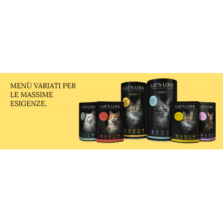 Cat's Love al Salmone + Pollo in gelatina naturale 85 gr Gluten Free Adulti - Sterilizzati