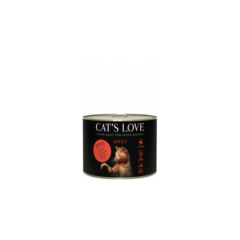 Cat's Love 200gr Manzo con olio di cardo e tarassaco Gluten Free Adulti - Sterilizzati