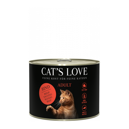 Cat's Love 200gr Manzo con olio di cardo e tarassaco Gluten Free Adulti - Sterilizzati