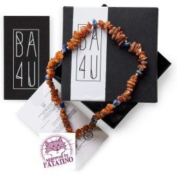 COLLARE IN AMBRA BALTICA GREZZA PER CANE GATTO