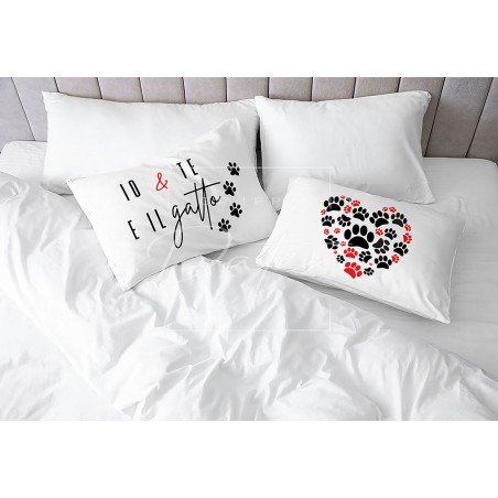 COPPIA FEDERE GATTO 100% COTONE