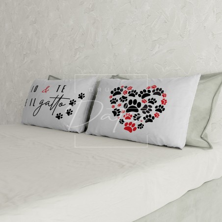 COPPIA FEDERE GATTO 100% COTONE