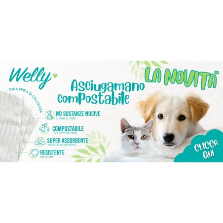Welly Asciugamano panno Compostabile mis. M x3 cane-gatto