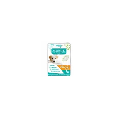 Welly Asciugamano panno Compostabile mis. M x3 cane-gatto