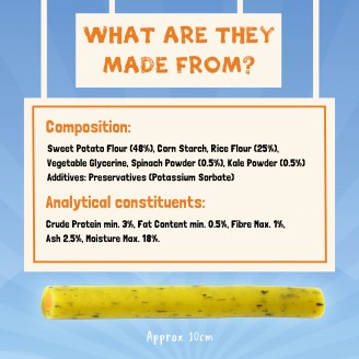 Pawtato Spinach and Kale Sticks 120g Benevo